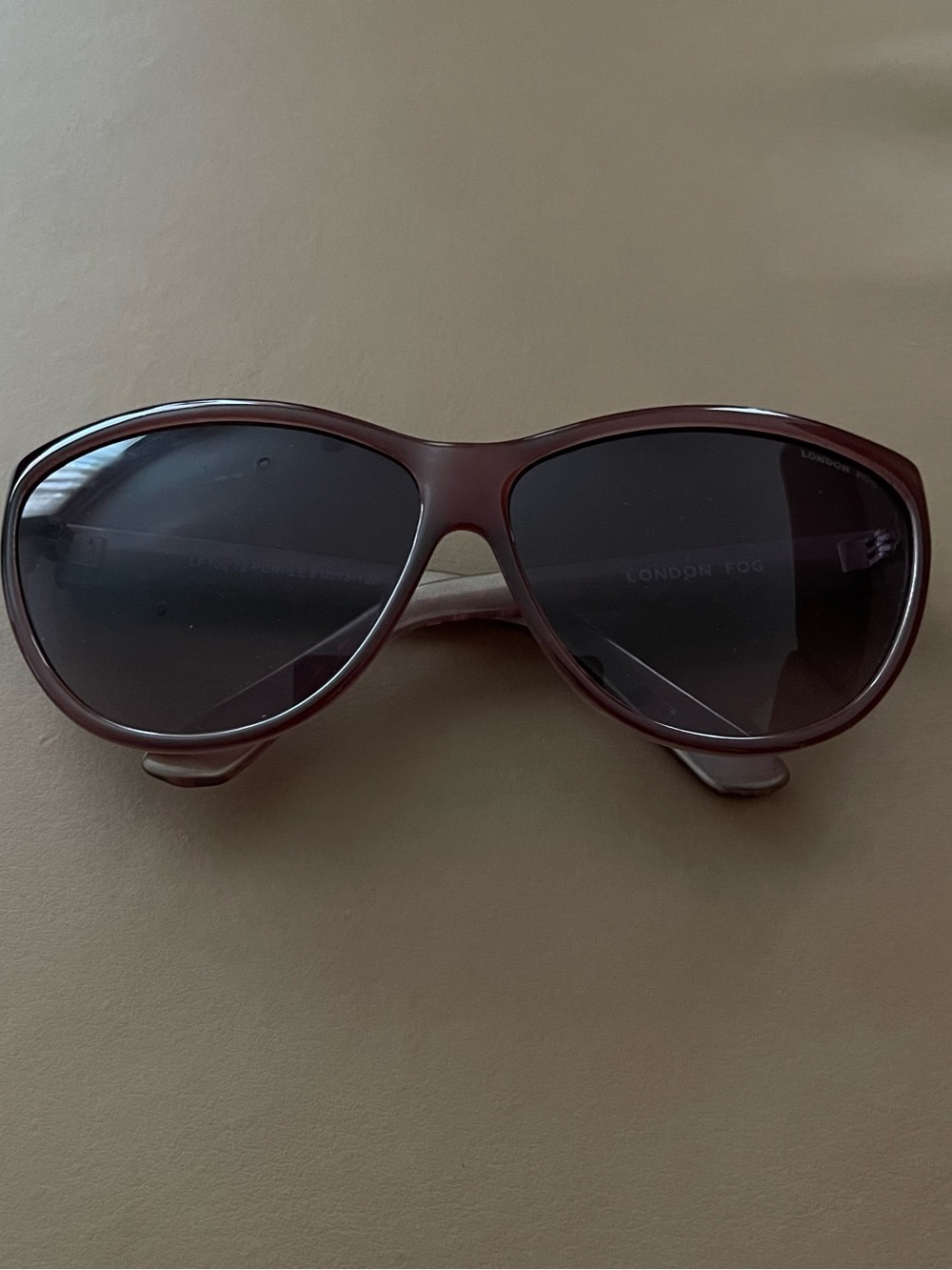 London Fog Burgundy/Deep Cherry Frame with Dark Gradient Lenses Sunglasses